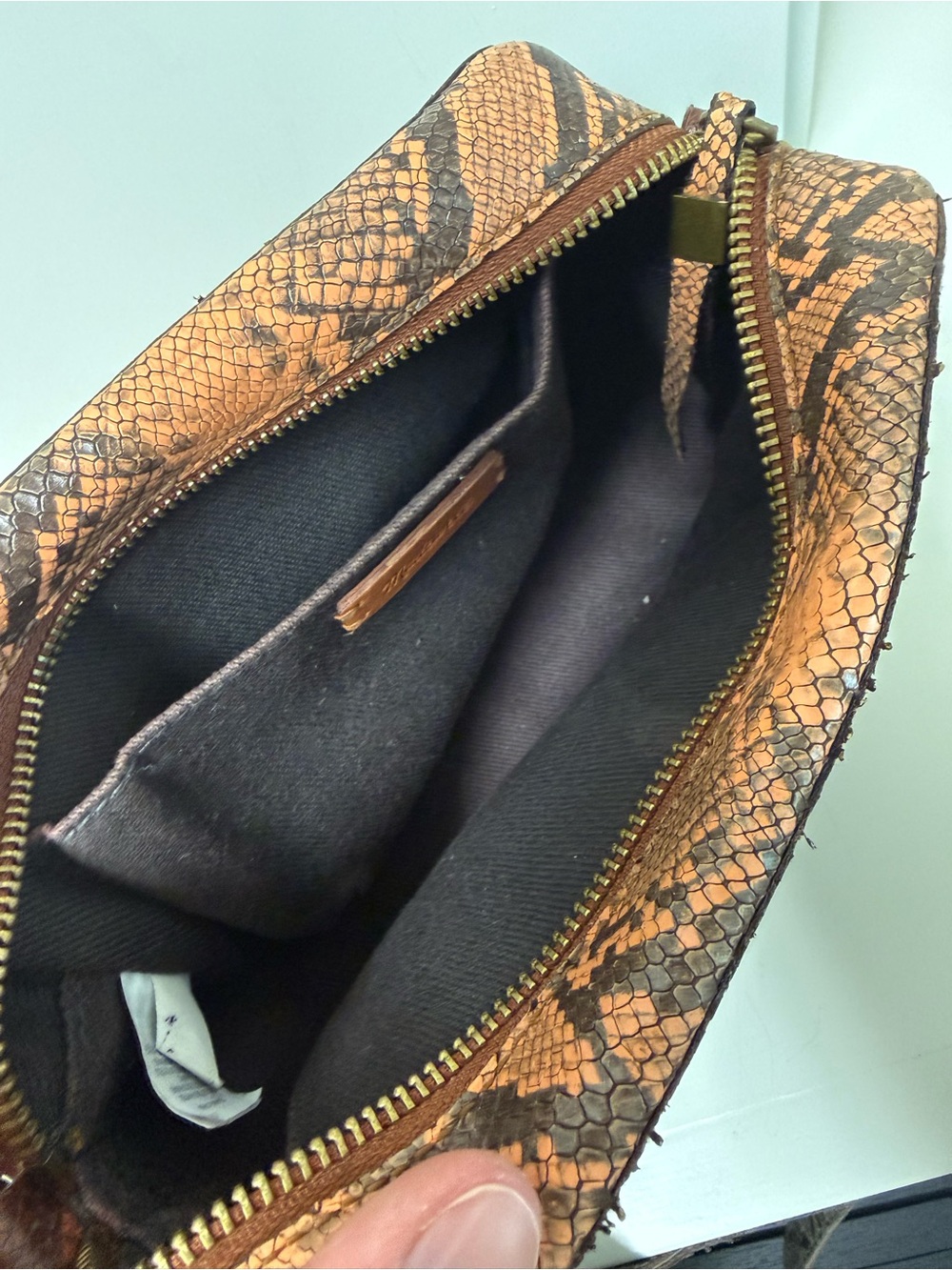 Madewell Yellow & Navy Snakeskin-Print Crossbody - Picture 7 of 16